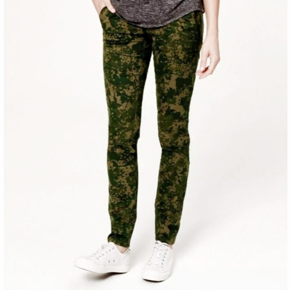 LOFT Camo Camouflage Pants 4 Green Marisa Skinny Mid Rise